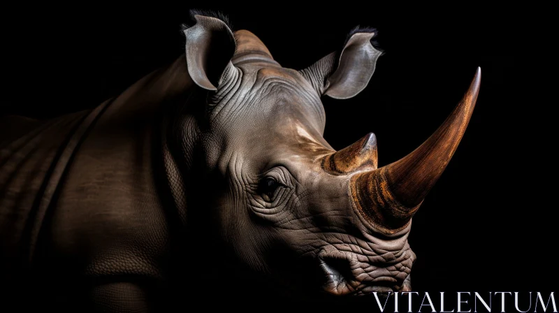 Rhinoceros Portrait - African Mammal Image AI Image
