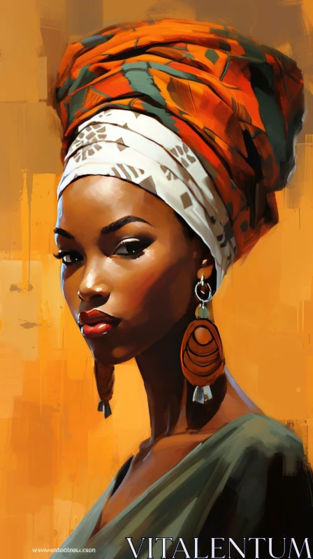 Serious African Woman Portrait AI Image