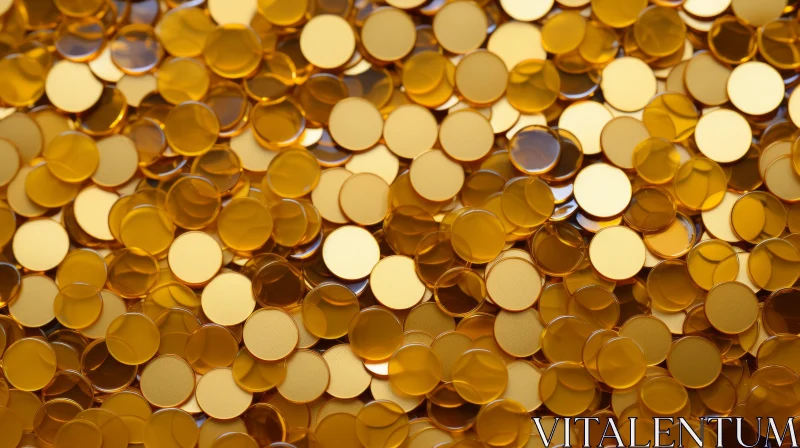 AI ART Golden Coins Pile - Opulent 3D Render
