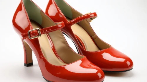 Red Patent Leather High Heel Shoes - Elegant Fashion Footwear