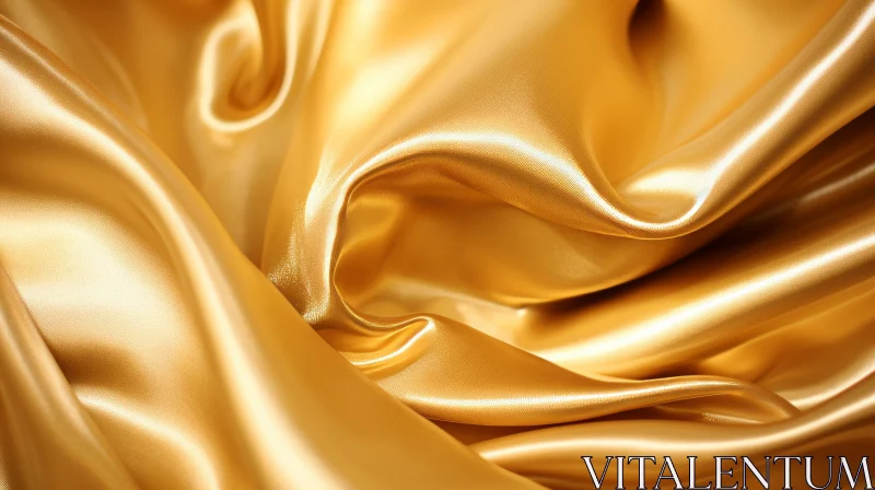 Golden Silk Fabric Texture - Smooth and Wrinkled AI Image