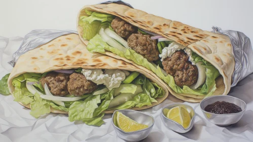 Savory Gyros: Delicious Ground Beef Wraps on Plate