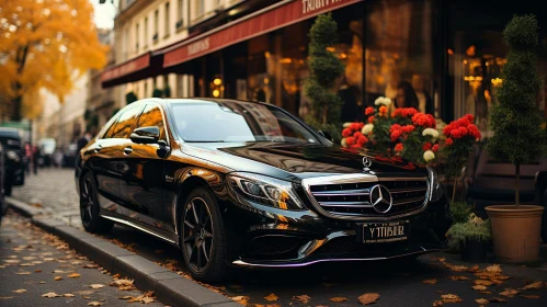 Black Mercedes-Benz S-Class Parked on City Street