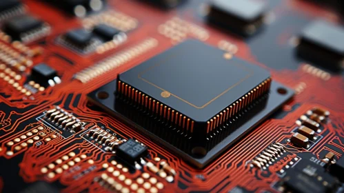 Central Processing Unit (CPU) Chip on Printed Circuit Board (PCB)