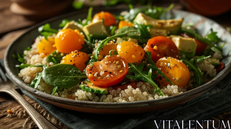 Delicious Quinoa Salad with Cherry Tomatoes and Fresh Herbs AI Image