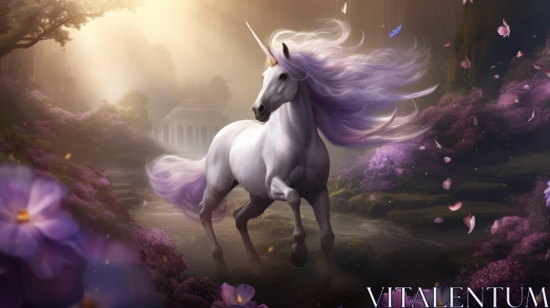 AI ART Enchanting Unicorn Painting in Forest Setting