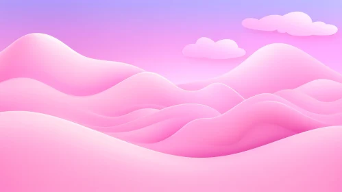 Pink and Purple Dreamy Landscape 3D Rendering