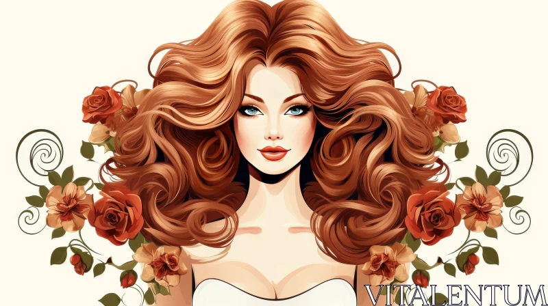 Serene Woman Vector Illustration AI Image
