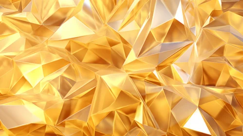 Yellow Polygonal Abstract Background - 3D Rendering