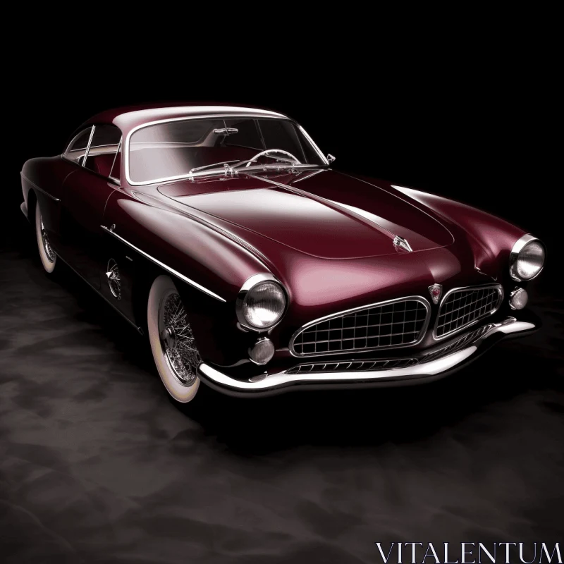 Classic Automobile on Dark Background | Photorealistic Renderings AI Image