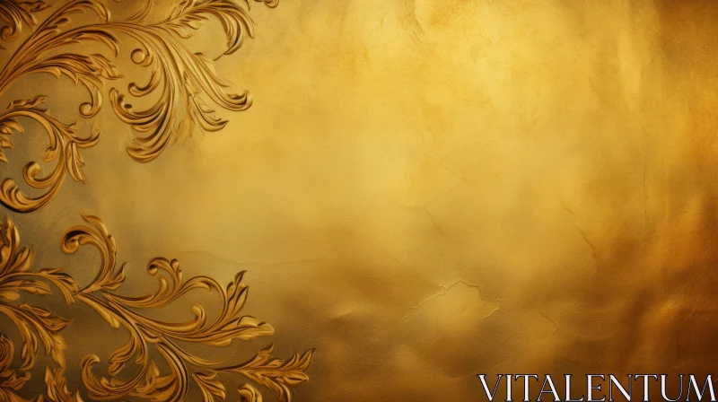 Dark Gold Floral Background - Ideal for Websites & Presentations AI Image