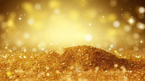 Luxurious Gold Dust Background with Twinkling Stars