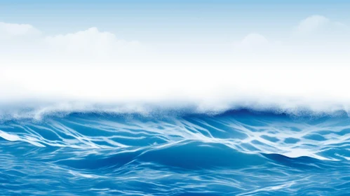 Powerful Sea Wave - Blue Water and White Foam