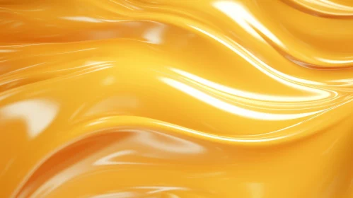 Smooth Orange Liquid Surface - Abstract 3D Rendering