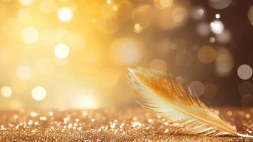 Golden Feather and Glitter: Luxury and Elegance Background