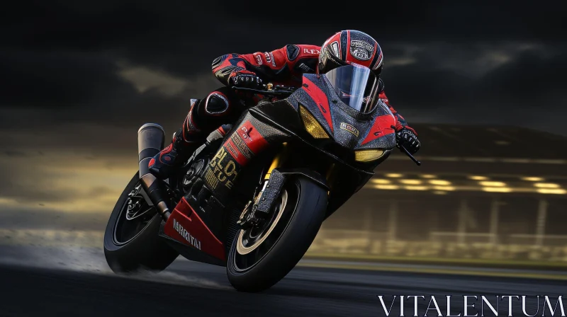 Intense Motorcycle Racing Action AI Image