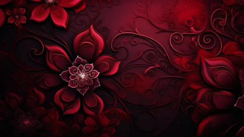 Luxurious Dark Red Floral Pattern