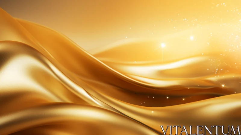 Luxurious Golden Silk Cloth - Elegant 3D Rendering AI Image