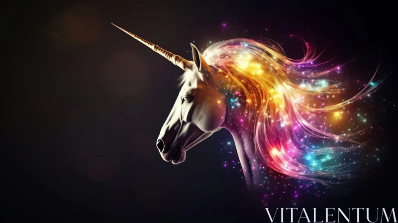 Majestic Unicorn Digital Painting - Ethereal Fantasy Art AI Image