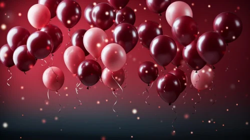 Red and Pink Balloons Background