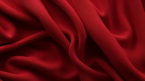 Red Crumpled Fabric - Elegant Textile Art