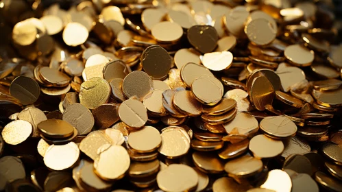 Shimmering Gold Coins - 3D Render