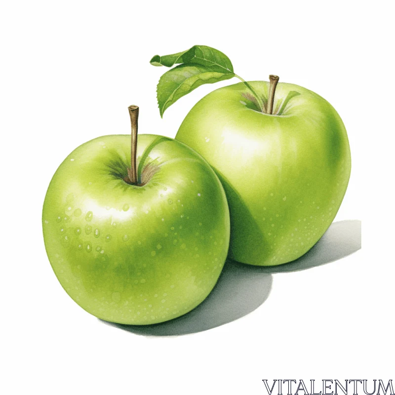 Detailed Illustrations of Green Apples | Realistic Renderings AI Image