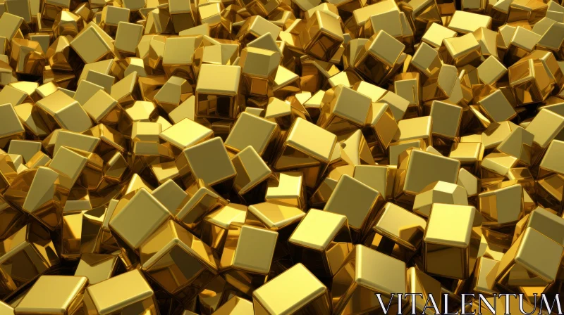 Gold Cubes 3D Rendering AI Image