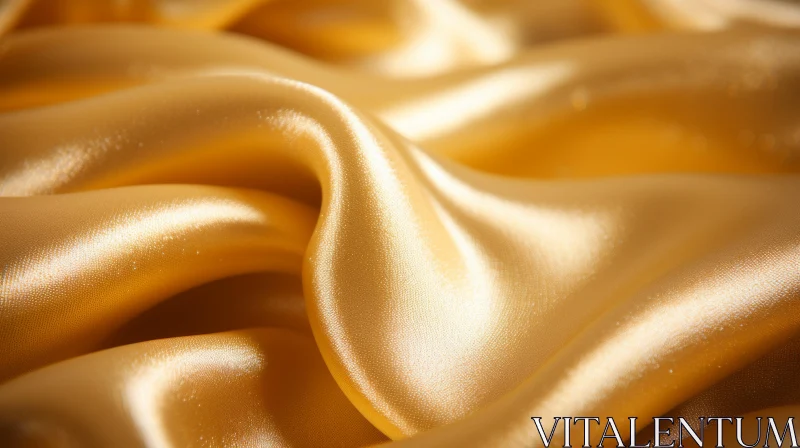 Golden Silk Fabric - Smooth and Shiny Texture AI Image