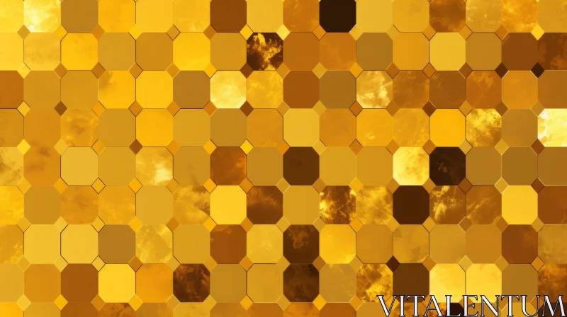 Luxurious Golden Octagon Pattern for Websites and 3D Models AI Image
