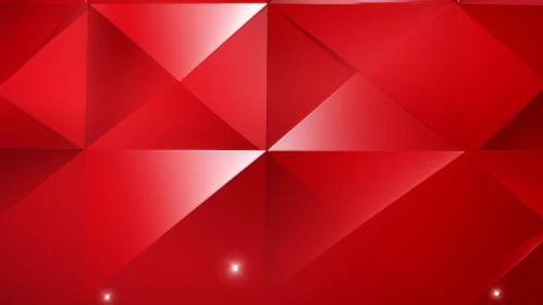 Red Geometric 3D Surface with Triangles