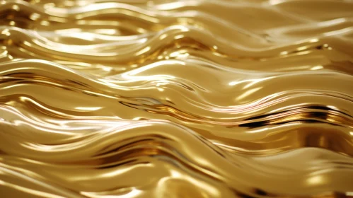 Wavy Gold Surface - 3D Rendering