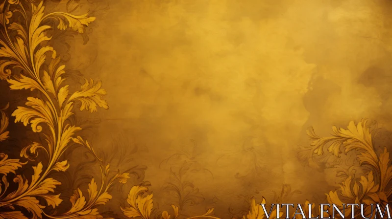 Golden Floral Pattern Background - Warm Texture AI Image