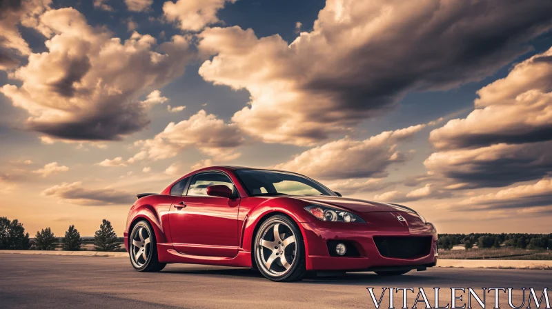 Captivating Mazda Sports Car on Road with Clouds | Artistic Photography AI Image