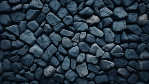 Dark Blue Stone Wall Close-Up