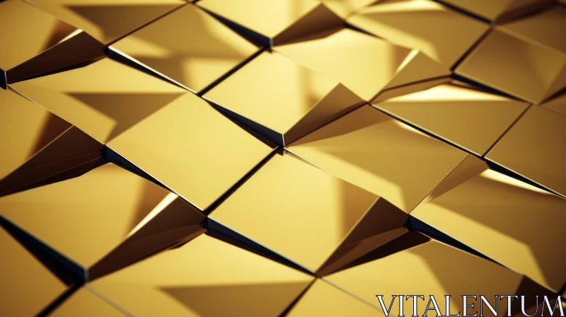 Golden Cubes Geometric Pattern | 3D Rendering Luxury Elegance AI Image