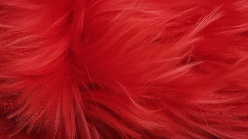 Red Fluffy Fur Texture Closeup Shot