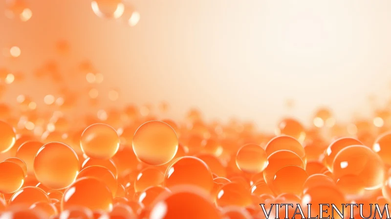 AI ART Soft Orange Spheres - Skin Care and Cosmetology Concept