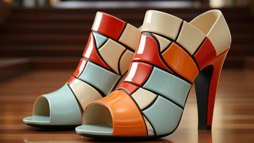Unique Geometric Design Women's High-Heeled Shoes