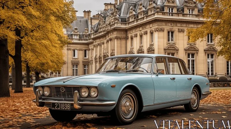 Vintage Car in Paris with Autumn Leaves | Luxurious Opulence AI Image