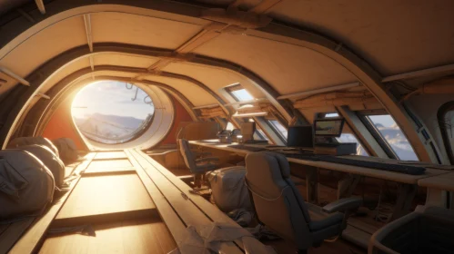 Futuristic Spaceship Interior - 3D Rendering