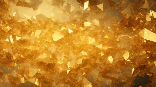 Gold Nugget on Black Background - 3D Metallic Image