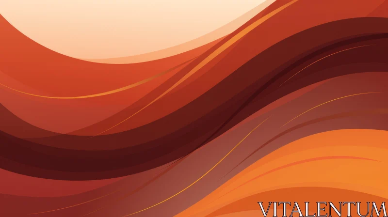 AI ART Orange Waves Abstract Background