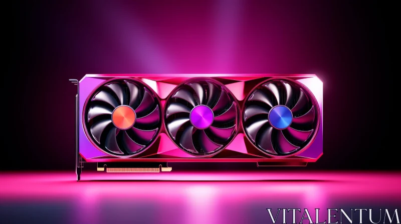 AI ART Pink and Black Graphics Card 3D Rendering