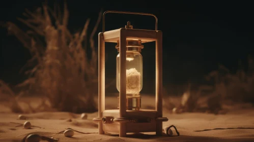 Unique 3D Wooden Lantern with Glowing Liquid