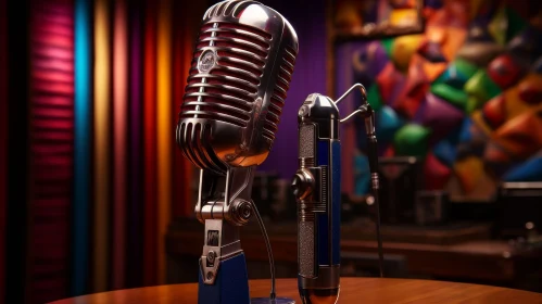 Vintage Microphone on Table