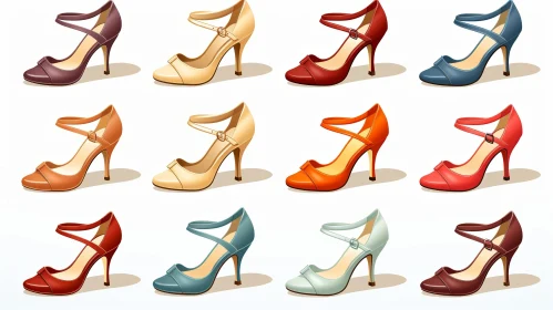 Chic Women's High-Heeled Shoes Composition