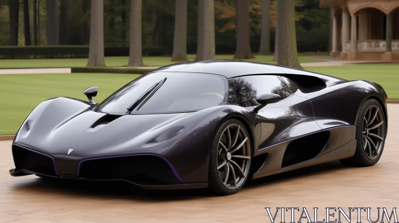 Futuristic Sports Car in a Park Setting | Timeless Elegance | Magewave Design AI Image