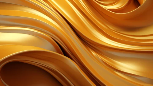 Golden Flowing Surface - Abstract 3D Rendering