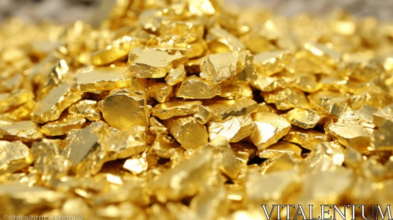 Shimmering Gold Nuggets Close-Up AI Image